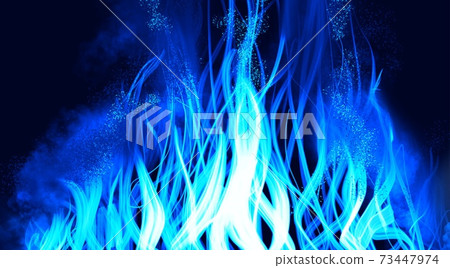 Illustration of a colorful flame that burns with a pillar of fire 73447974