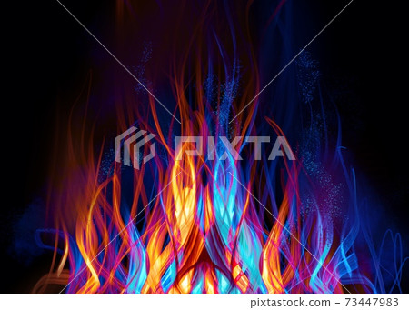 Illustration of a colorful flame that burns with a pillar of fire Illustration of a colorful flame that burns with a pillar of fire 73447983