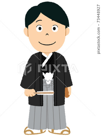 Crested hakama groom 73448927
