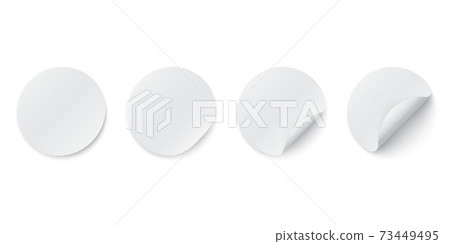 Round paper sticker template with edge and shadow Round paper sticker template with edge and shadow 73449495