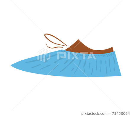 Boot in shoe covers. Protective medical covers. Vector illustration in flat style 73450064