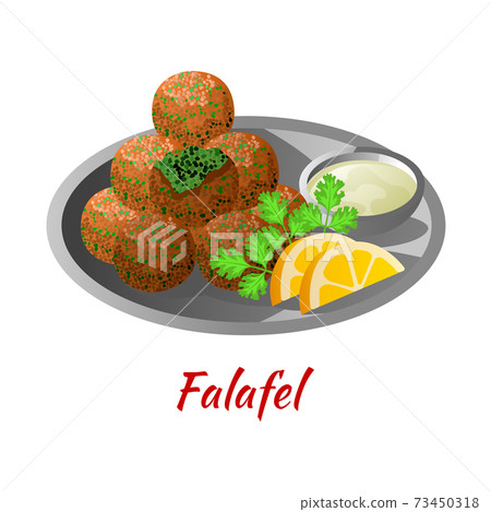Falafel is delicious and famous food of Halal in colored gradient design icon 73450318