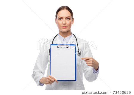 female doctor with clipboard female doctor with clipboard 73450639