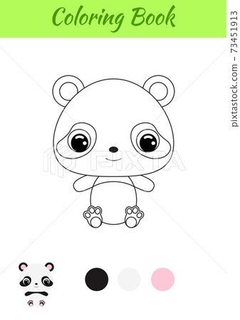 Coloring book little baby panda sitting. Coloring page for kids. Educational activity for preschool years kids and toddlers with cute animal. Black and white vector stock illustration. Coloring book little baby panda sitting. Coloring page for kids. Educational activity for preschool years kids and toddlers with cute animal. Black and white vector stock illustration. 73451913