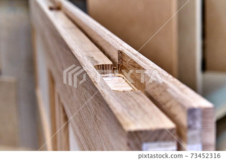Joinery. Door leaf. Wood door manufacturing process. Furniture manufacture 73452316