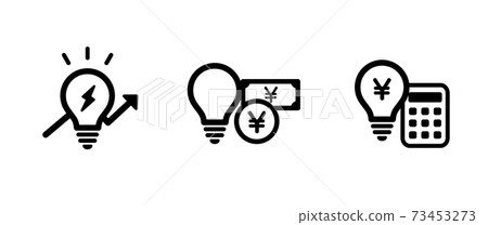Electricity cost icon set Electricity charge Light bulb illustration Utility cost Living cost Power saving light Electricity cost icon set Electricity charge Light bulb illustration Utility cost Living cost Power saving light 73453273
