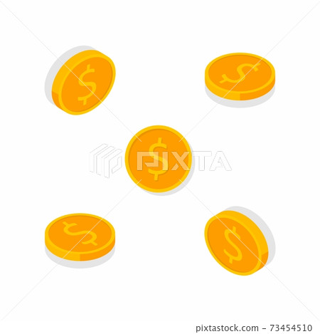 Gold coin Isometric & Flat - Shadow icon vector. - Stock Illustration ...