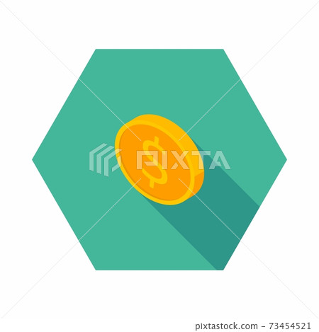Gold coin left view icon vector isometric. - Stock Illustration ...