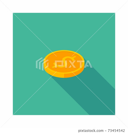Gold coin left view icon vector isometric. 73454542