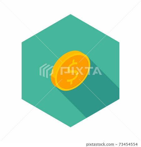 Gold coin right view icon vector isometric. - Stock Illustration ...