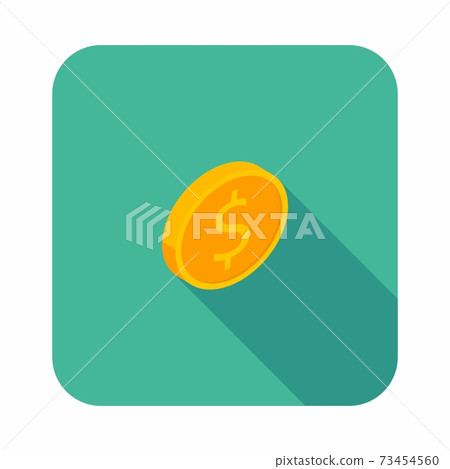 Gold coin right view icon vector isometric. - Stock Illustration ...