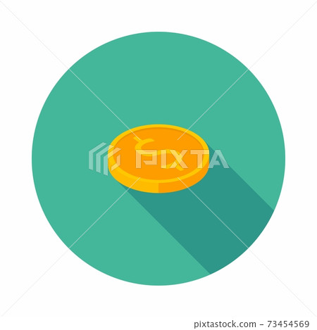 Gold coin right view icon vector isometric. - Stock Illustration ...