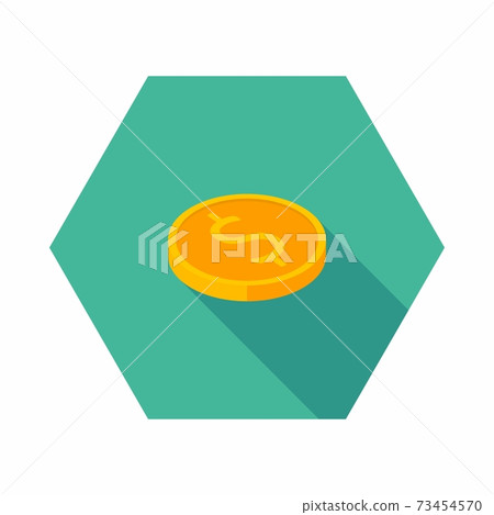 Gold coin right view icon vector isometric. - Stock Illustration ...