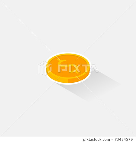 Gold coin right view White Stroke & Shadow icon vector isometric. Gold coin right view White Stroke & Shadow icon vector isometric. 73454579