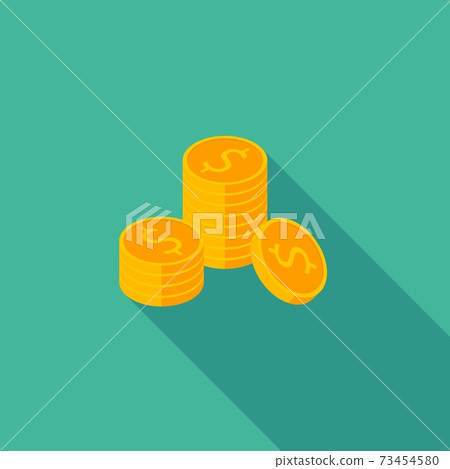 Gold coins stack icon vector isometric. Gold coins stack icon vector isometric. 73454580