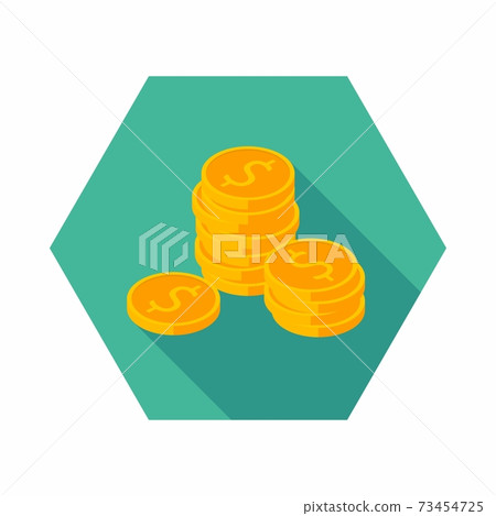 Gold coins stack icon vector isometric. - Stock Illustration [73454725 ...
