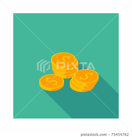 Gold coins stack icon vector isometric. - Stock Illustration [73454762 ...