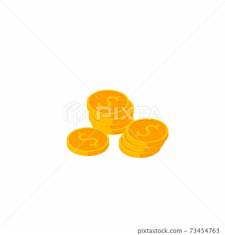 Gold coins stack White Background icon vector... - Stock Illustration ...