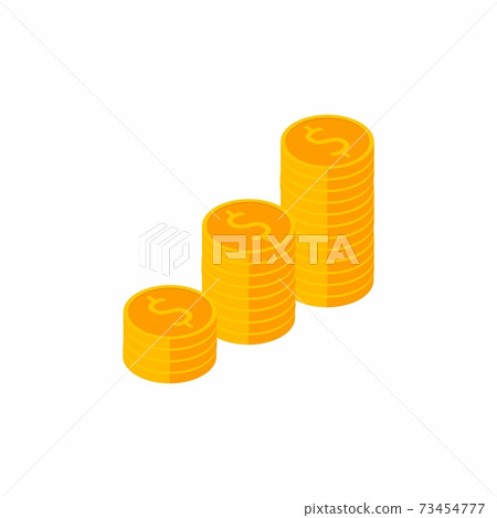Gold coins stack White Background icon vector... - Stock Illustration ...