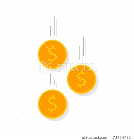Gold coins falling Shadow icon vector isolated. - Stock Illustration ...