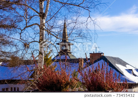 The popular ski resort in Tatranska Lomnica, High Tatras at winter 73455432