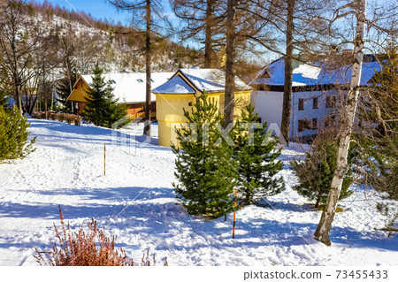 The popular ski resort in Tatranska Lomnica, High Tatras at winter The popular ski resort in Tatranska Lomnica, High Tatras at winter 73455433