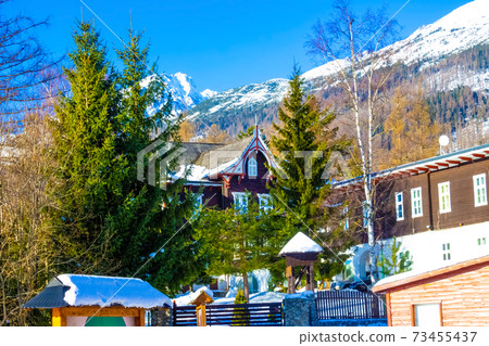 The popular ski resort in Tatranska Lomnica, High Tatras at winter 73455437