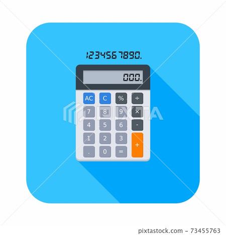Calculator and Digital number icon vector isolated. 73455763