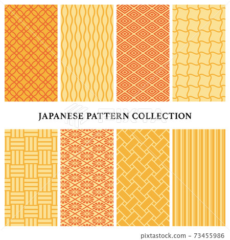 日本圖案圖案設置黃色 73455986