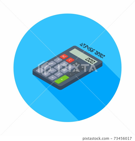 Calculator and Digital number left view icon vector isometric. Calculator and Digital number left view icon vector isometric. 73456017