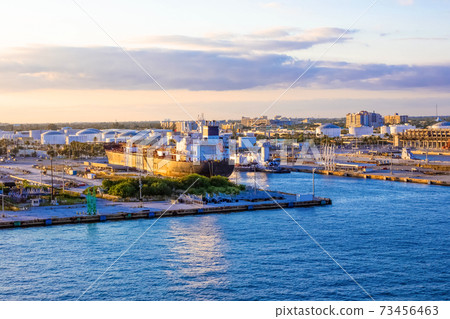 The view from a cruise ship of Port Everglades The view from a cruise ship of Port Everglades 73456463