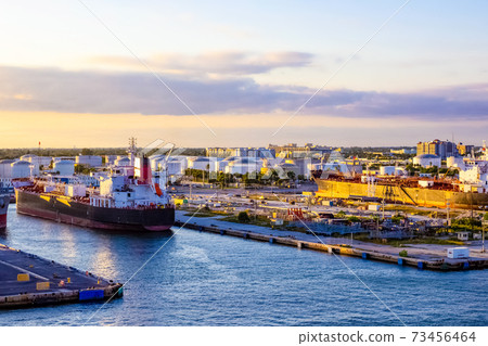The view from a cruise ship of Port Everglades The view from a cruise ship of Port Everglades 73456464