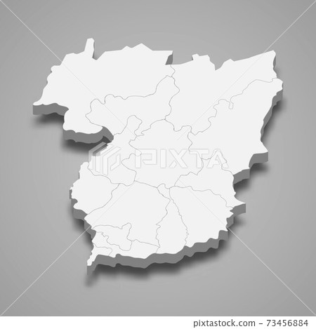 3d isometric map of Vila Real is a district of Portugal 73456884
