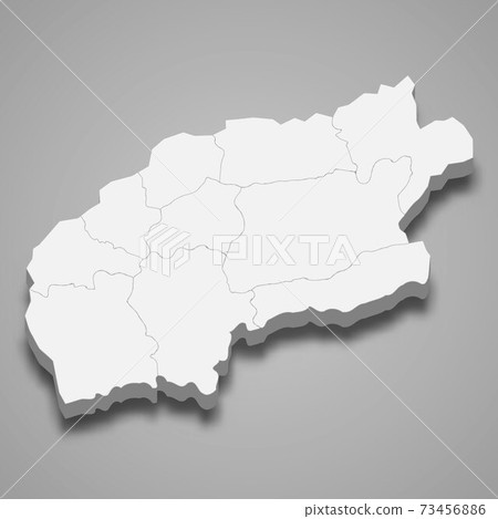 3d isometric map of Viana do Castelo is a district of Portugal 73456886