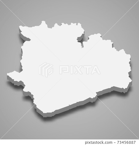 3d isometric map of Veszprem is a county of Hungary 73456887