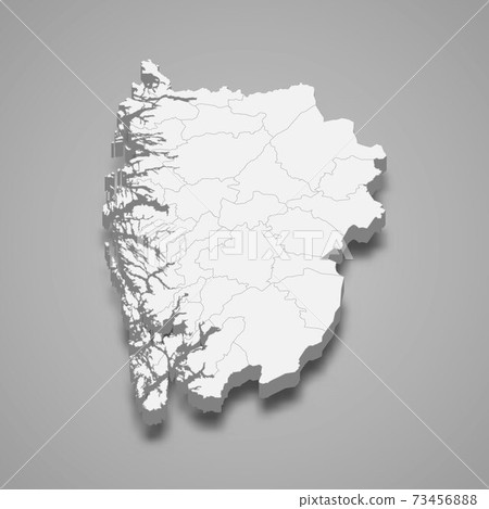 3d isometric map of Vestland is a county of Norway 3d isometric map of Vestland is a county of Norway 73456888