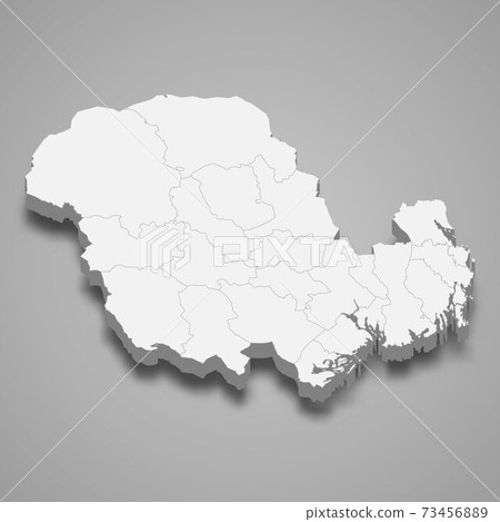 3d isometric map of Vestfold og Telemark is a county of Norway 3d isometric map of Vestfold og Telemark is a county of Norway 73456889