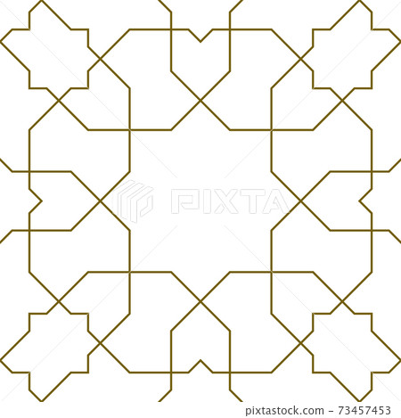 Seamless arabic geometric ornament in brown color. 73457453