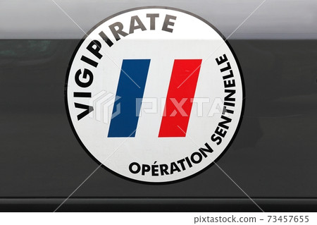 Vigipirate and operation sentinelle sign in France against possible terrorist attacks Vigipirate and operation sentinelle sign in France against possible terrorist attacks 73457655
