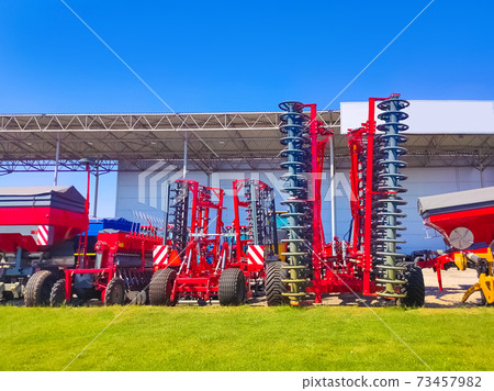 Large disc plough, towing for tractors to plow fields 73457982