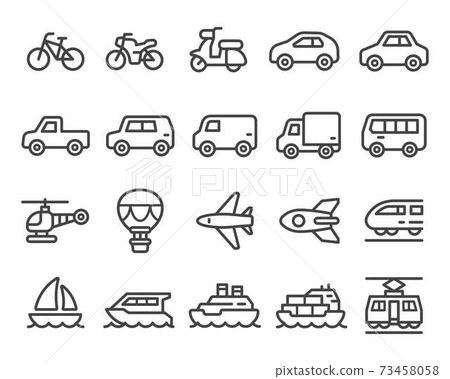 vehicle line icon set 73458058