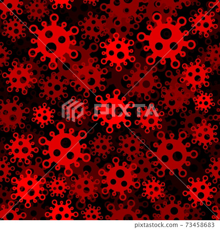 A lot of bright glowy biology cells, bacterias and virus seamless pattern 73458683