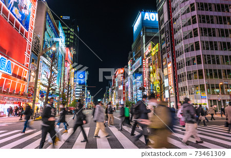 Tokyo cityscape of Japan under a state of emergency. Akihabara, Tokyo = January 14, 2021 Tokyo cityscape of Japan under a state of emergency. Akihabara, Tokyo = January 14, 2021 73461309