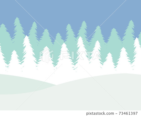 Vector winter landscape with spruce trees forest - Stock Illustration ...