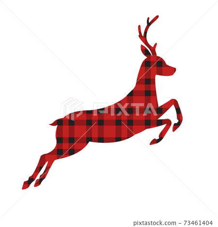 Vector deer silhouette with checker plaid texture Vector deer silhouette with checker plaid texture 73461404