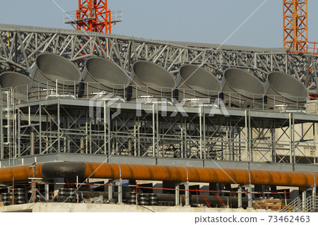 Large air conditioning system under installation. 73462463