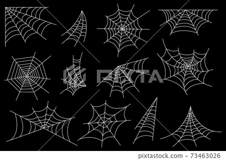 Set of spider web and halloween cobweb decoration 73463026