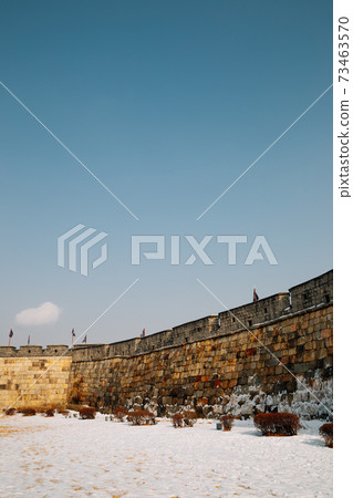 Jangan park Hwaseong Fortress at winter in Suwon, Korea Jangan park Hwaseong Fortress at winter in Suwon, Korea 73463570