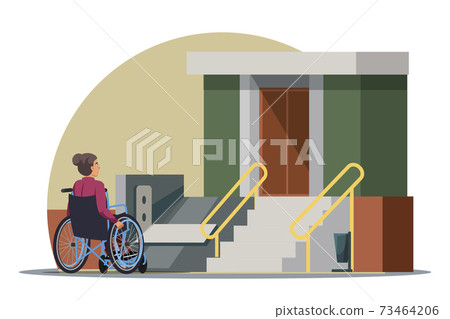 Vector Illustration disabilities people scene set 73464206
