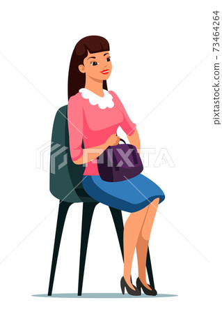 Vector character illustration woman waiting Vector character illustration woman waiting 73464264